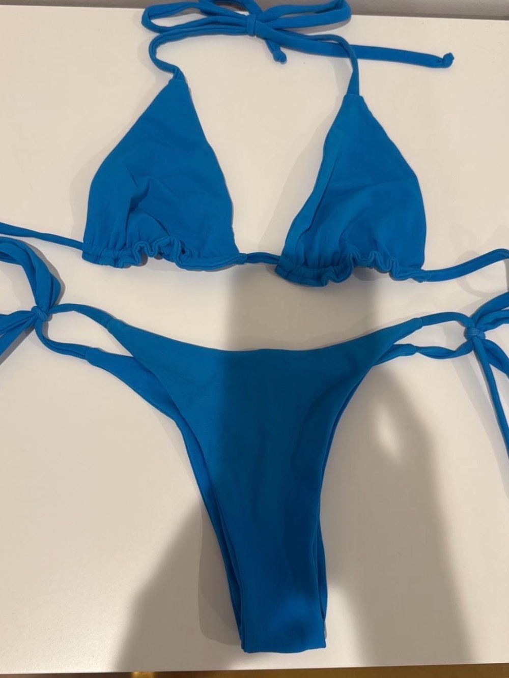 Mora Girls Blue Triangle Tie-Side Bikini Set